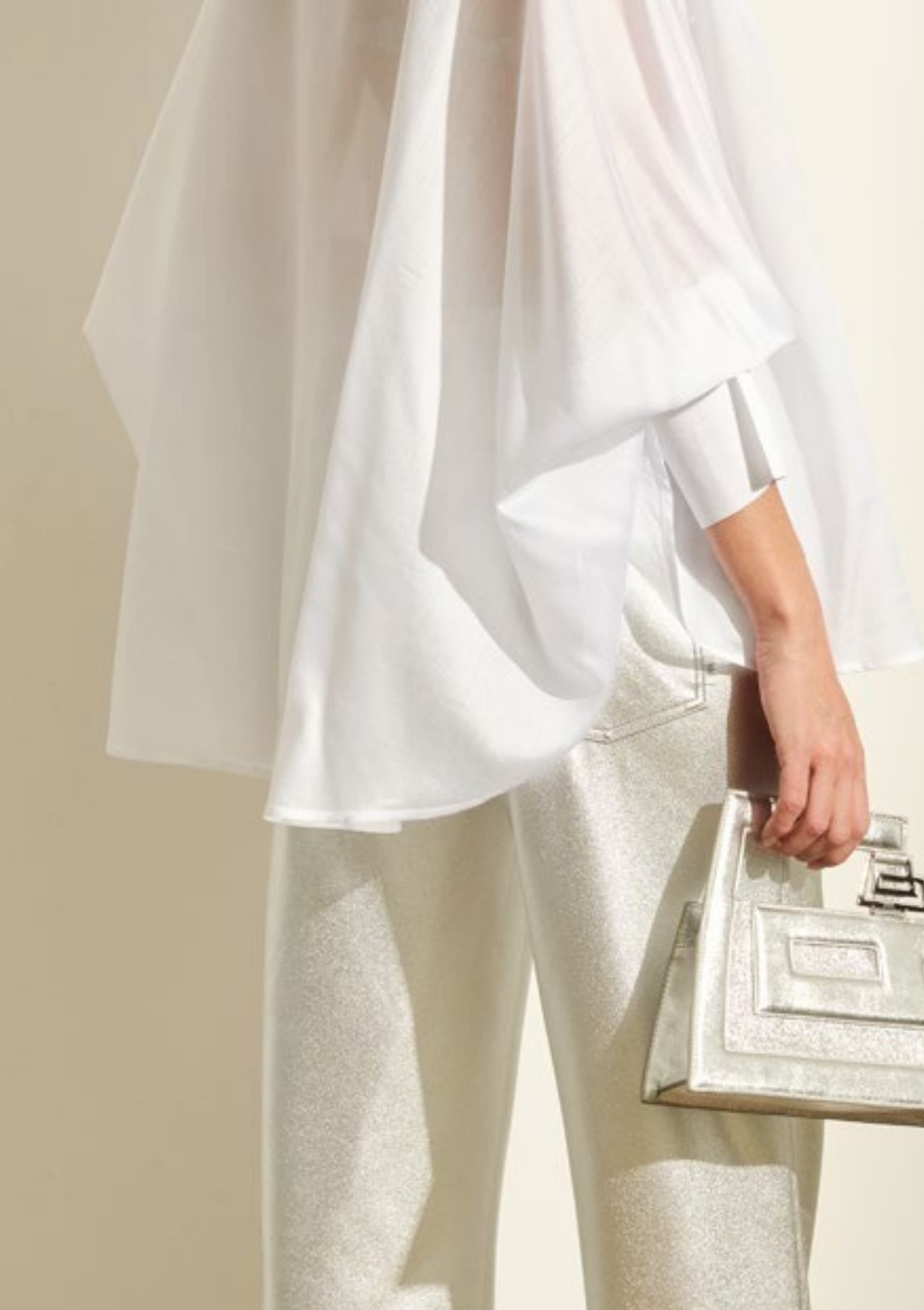BLUSA DONNA IN MUSSOLA OVERSIZE BIANCO JIJIL BL123 BIANCO JIJIL