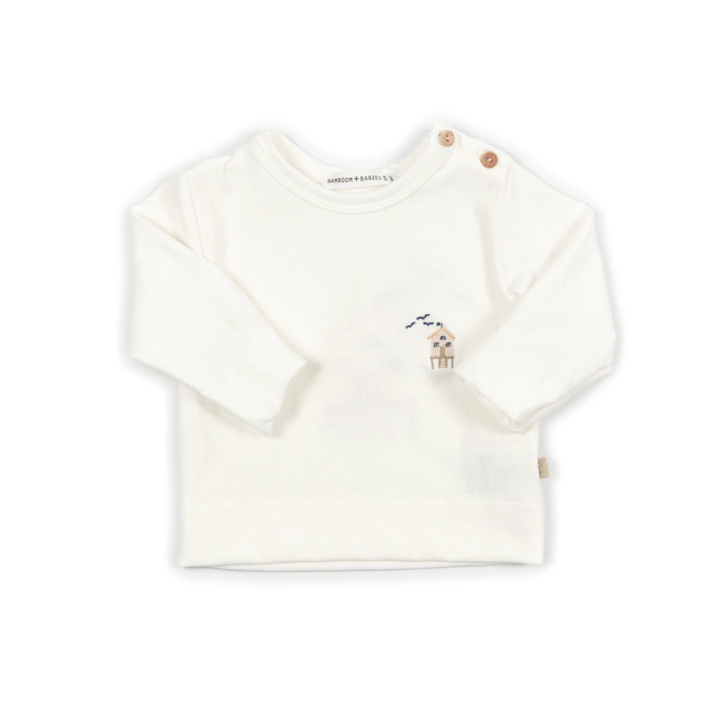 MAGLIA NEONATO CON RICAMO SURF HOUSE OFF-WHITE BAMBOOM 1164TE OFF-WHITE BAMBOOM