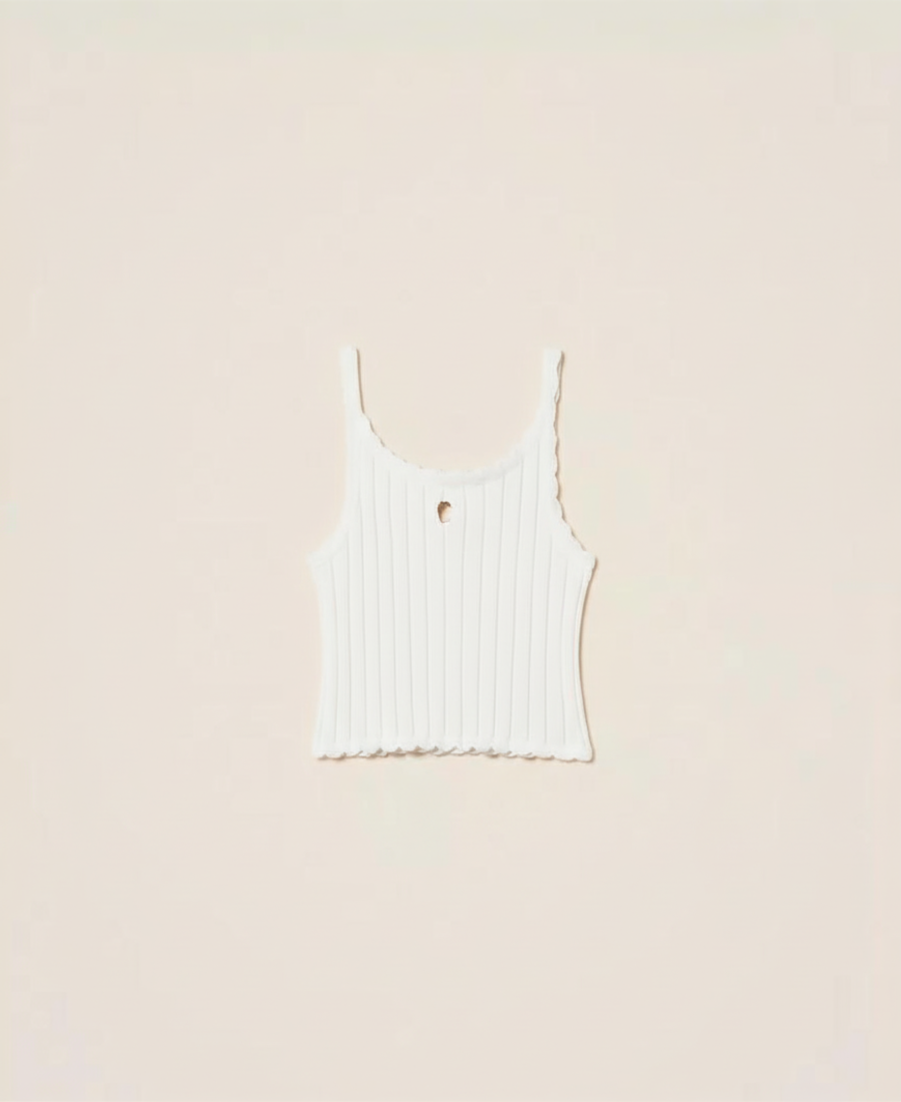 TOP BAMBINA IN MAGLIA A COSTE CROPPED BIANCO TWINSET 261GJ3012 OFF-WHITE TWINSET KIDS
