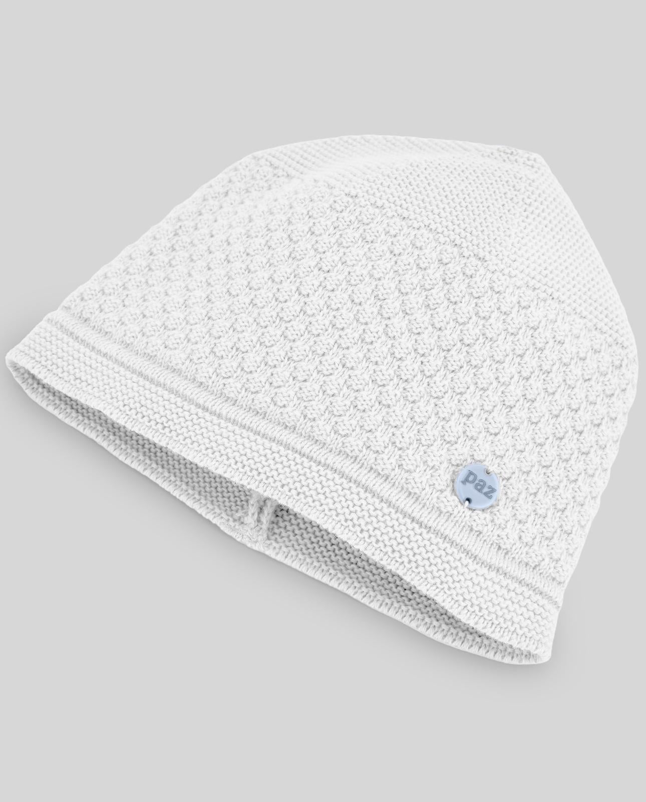 cappello neonato in maglia tramato bianco paz rodriguez 040-123413 BIANCO PAZ RODRIGUEZ