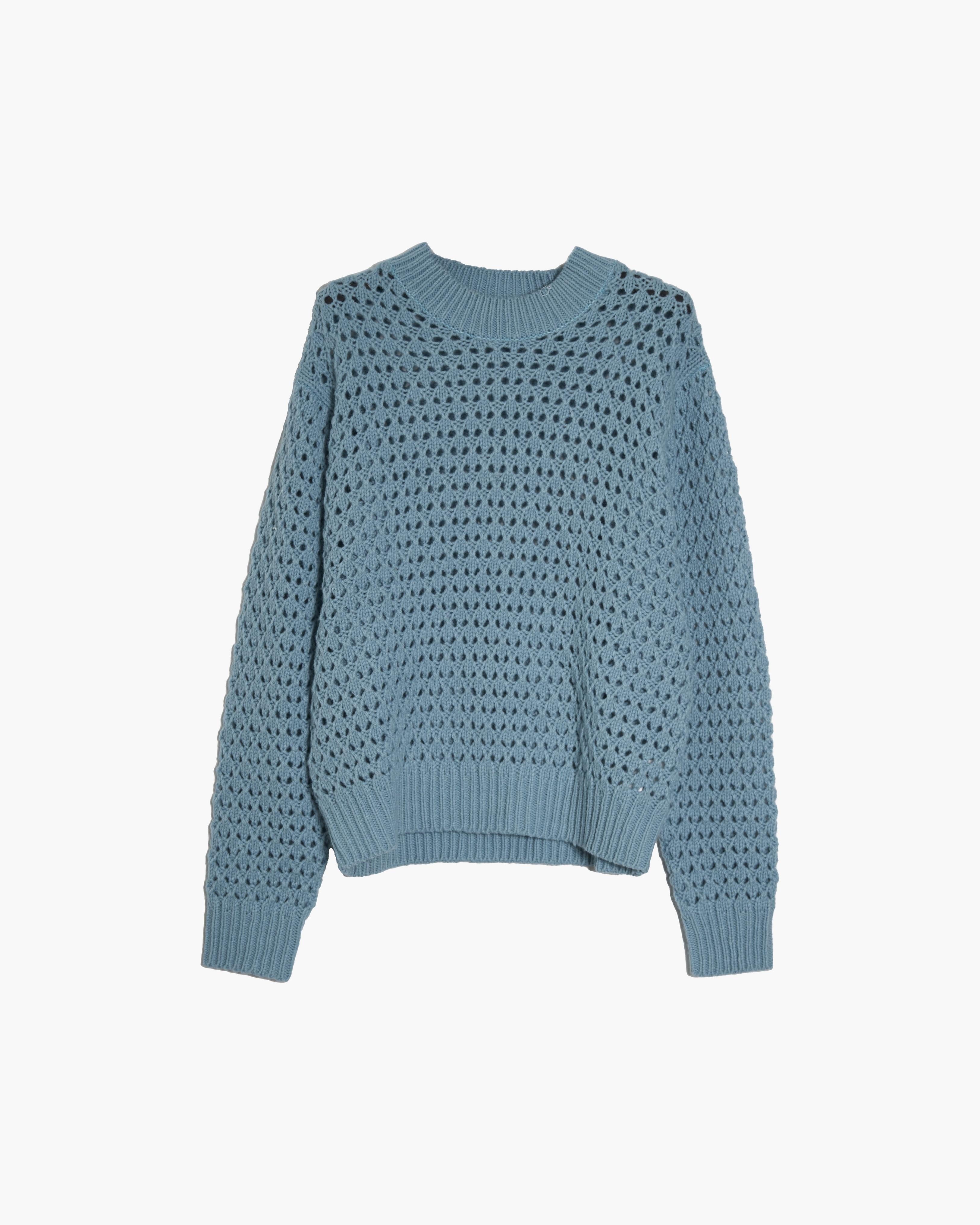 MAGLIA DONNA GIROCOLLO A MAGLIA LARGA CIELO JIJIL<BR/> MK022 CIELO JIJIL