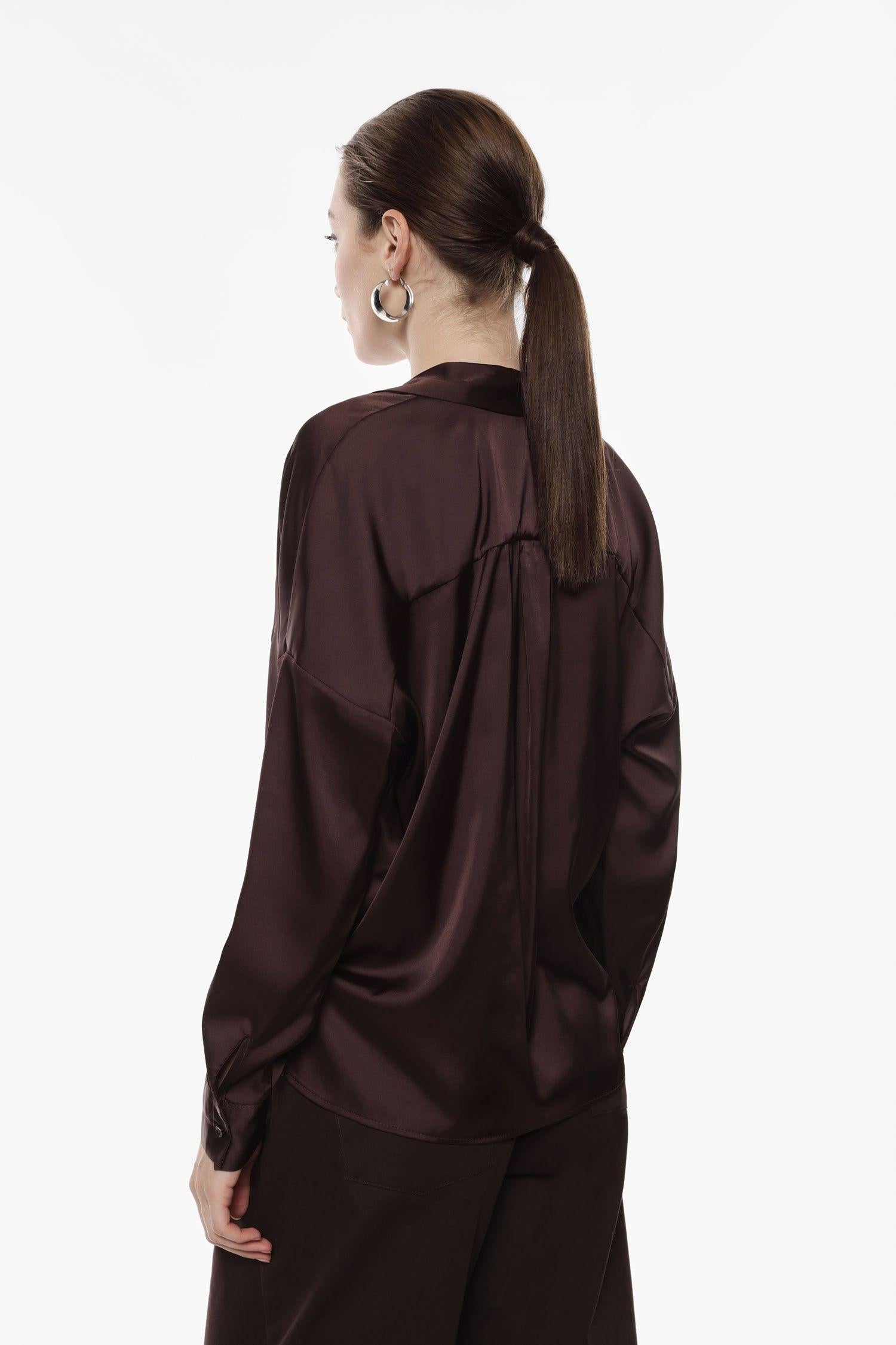 camicia donna in raso champagne imperial CJF4KDG MORO IMPERIAL