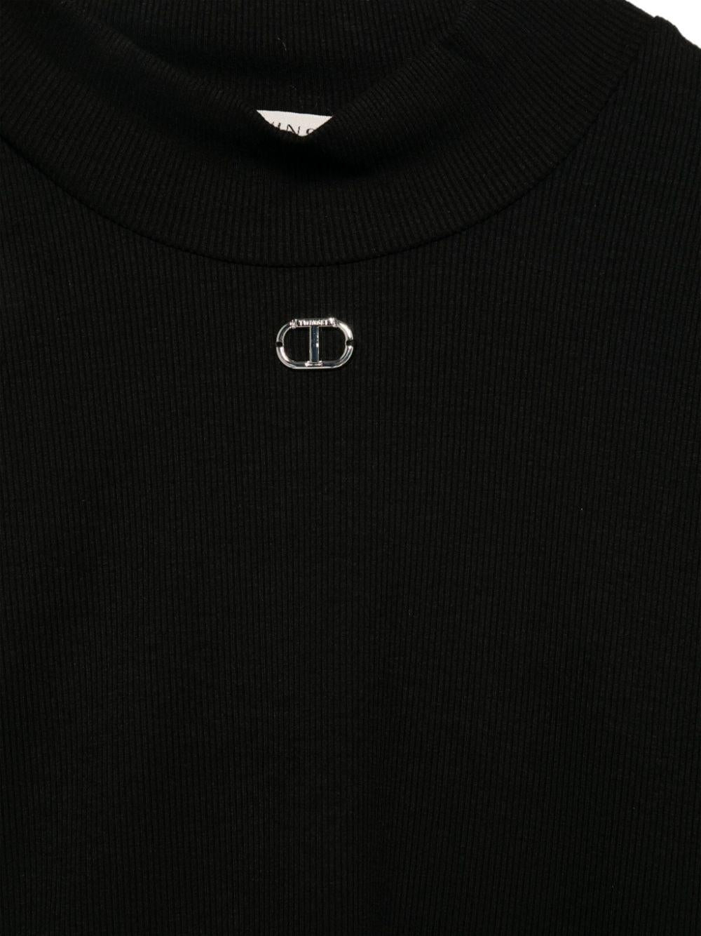 T-shirt con placca logo