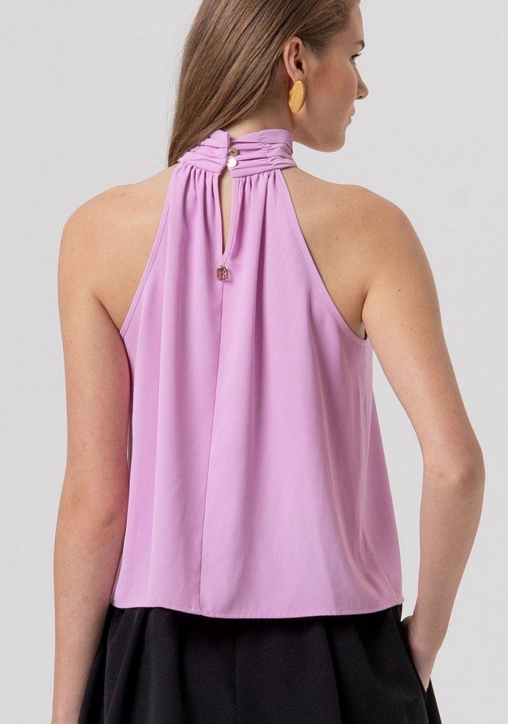 Top donna senza maniche con gale sul centro davanti rosa fracomina FR26ST2026W46001 PINK FRACOMINA