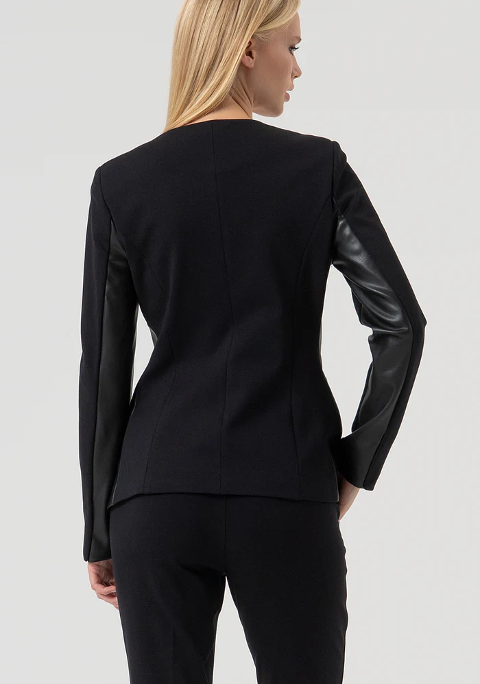 GIACCA DONNA SCOLLO TONDO SLIM FIT NERO FRACOMINA FR25WJ2006W78001 BLACK FRACOMINA