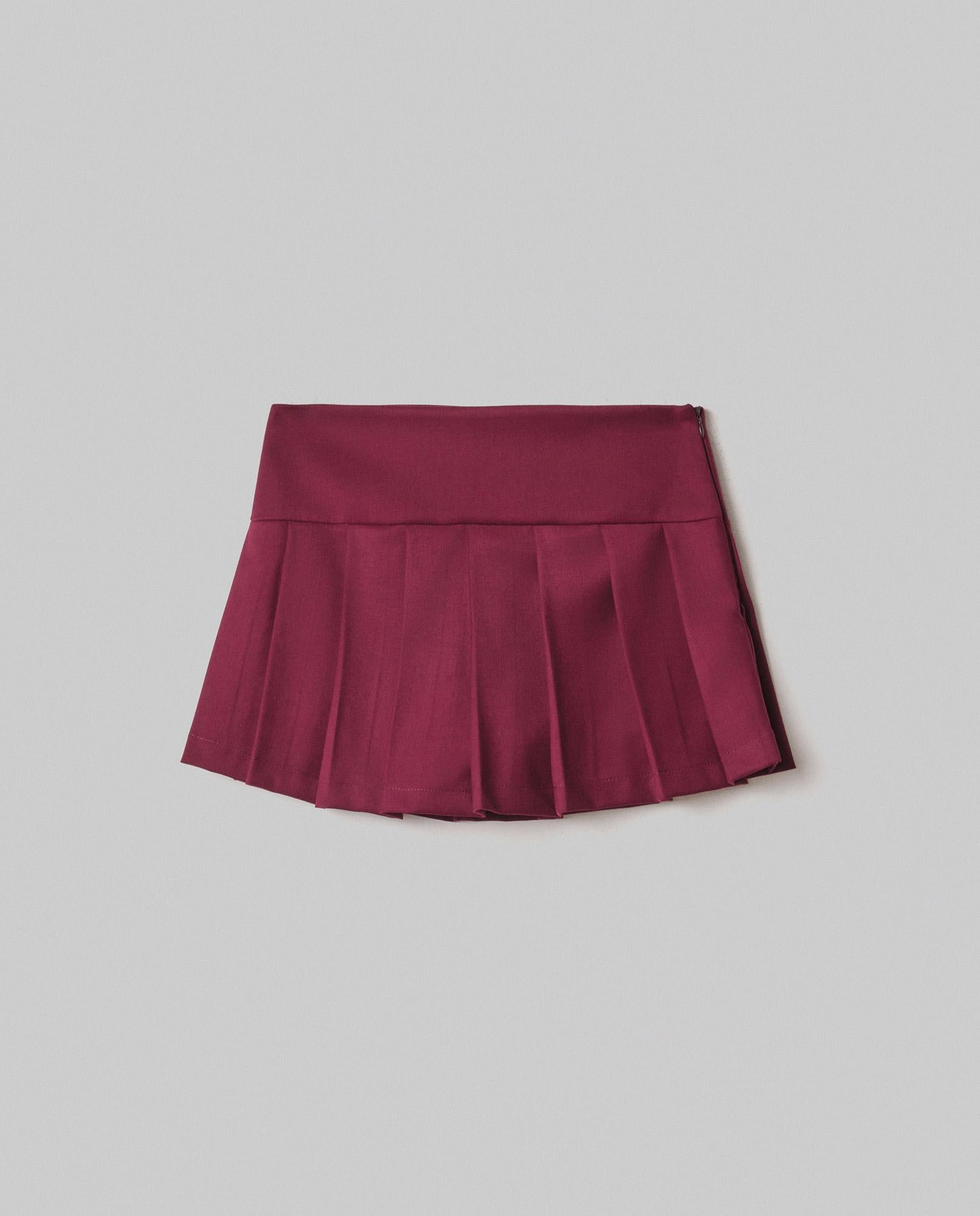 MINI GONNA DONNA A PIEGHE BORDEAUX HINNOMINATE HMABW0225 BORDEAUX HINNOMINATE