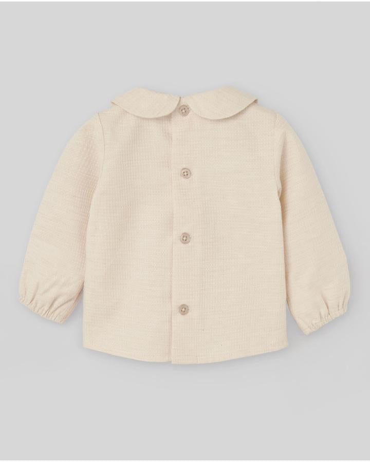 COORDINATO NEONATO CAMICIA E PANTALONCINO BEIGE PAZ RODRIGUEZ 106-153102 BEIGE PAZ RODRIGUEZ