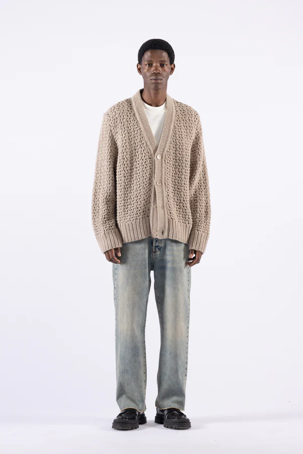 CARDIGAN UOMO OVERSIZE IN MISTO LANA BEIGE I'M BRIAN MA3401 BEIGE I'M BRIAN