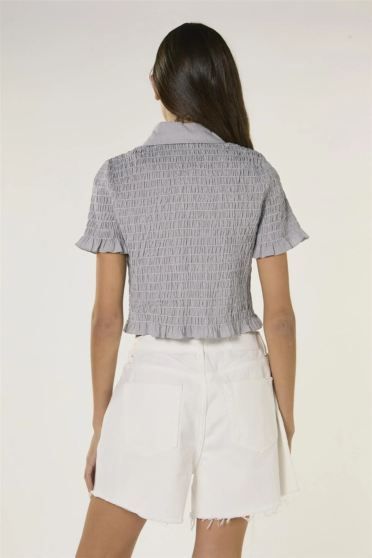 SHORTS DONNA SFRANGIATO IN DENIM BIANCO GLAMOROUS AN5567 BIANCO GLAMOROUS