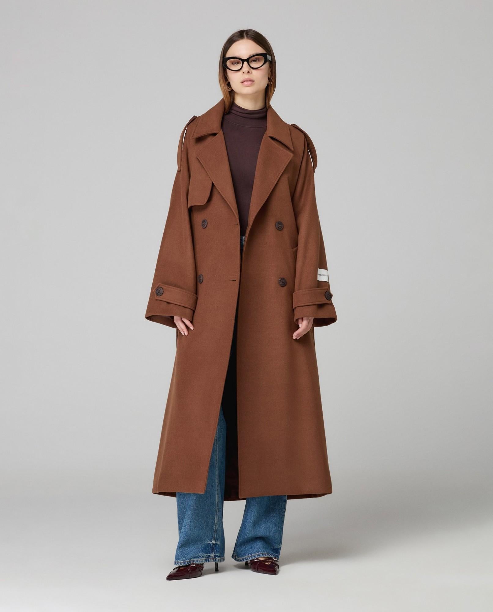 CAPPOTTO DONNA OVER MODELLO TRENCH MORO HINNOMINATE HAMBW02293 MORO HINNOMINATE