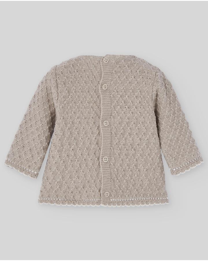 COORDINATO NEONATA MAGLIA IN LANA E COPRIPANNOLINO SABBA PAZ RODRIGUEZ 103C-123068 SABBIA PAZ RODRIGUEZ