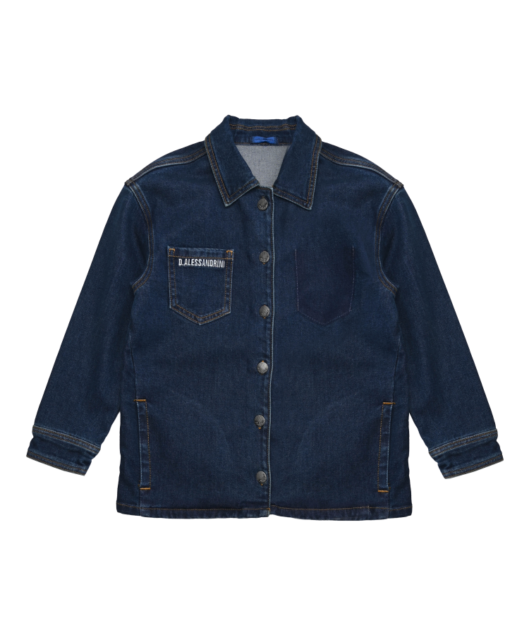 camicia BAMBINO in denim DANIELE ALESSANDRINI CDZ00545 DARK BLU DANIELE ALESSANDRINI