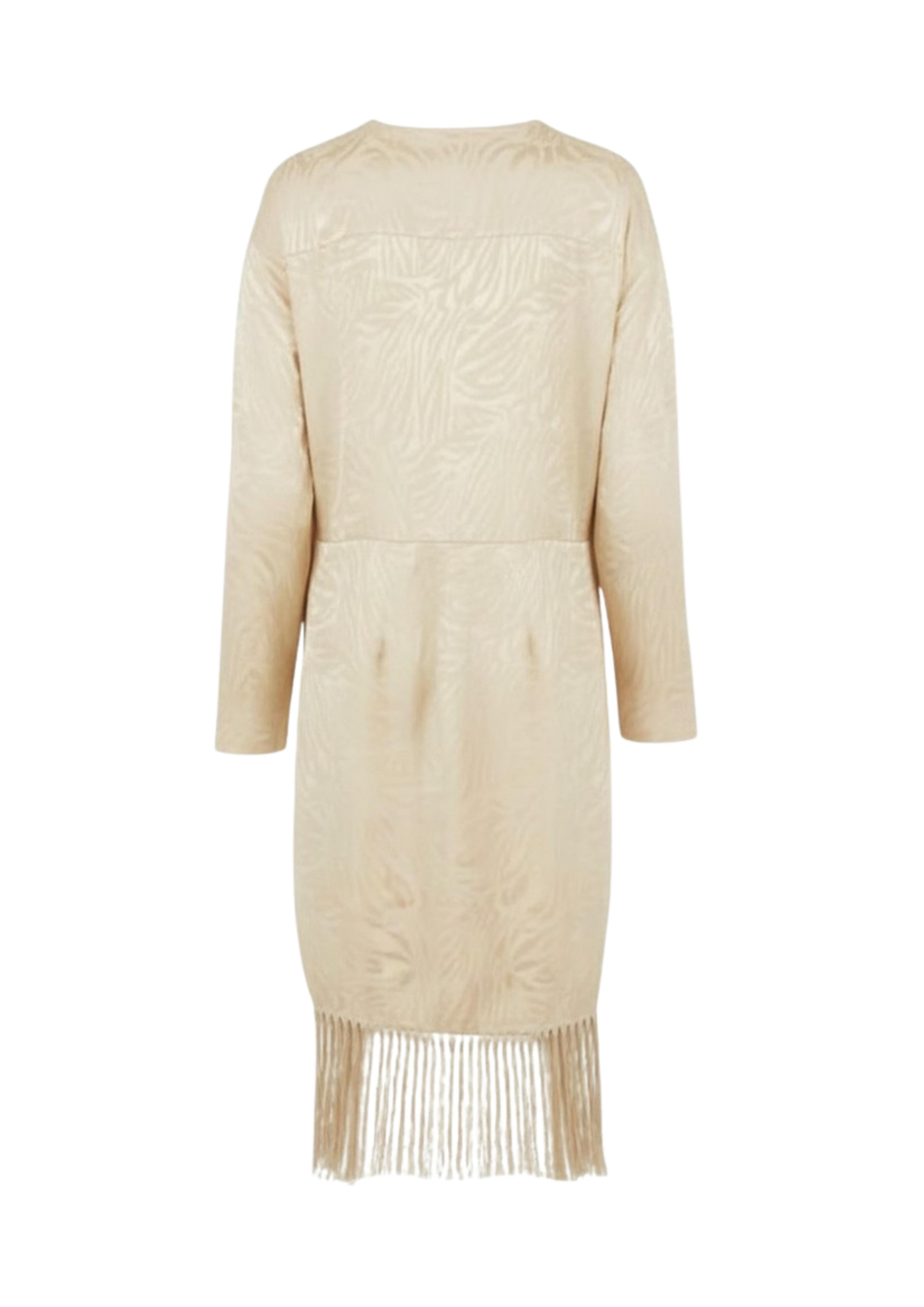 ABITO DONNA MIDI CON NODO E FRANGE PANNA SHIKI SK26089 PANNA SHIKI