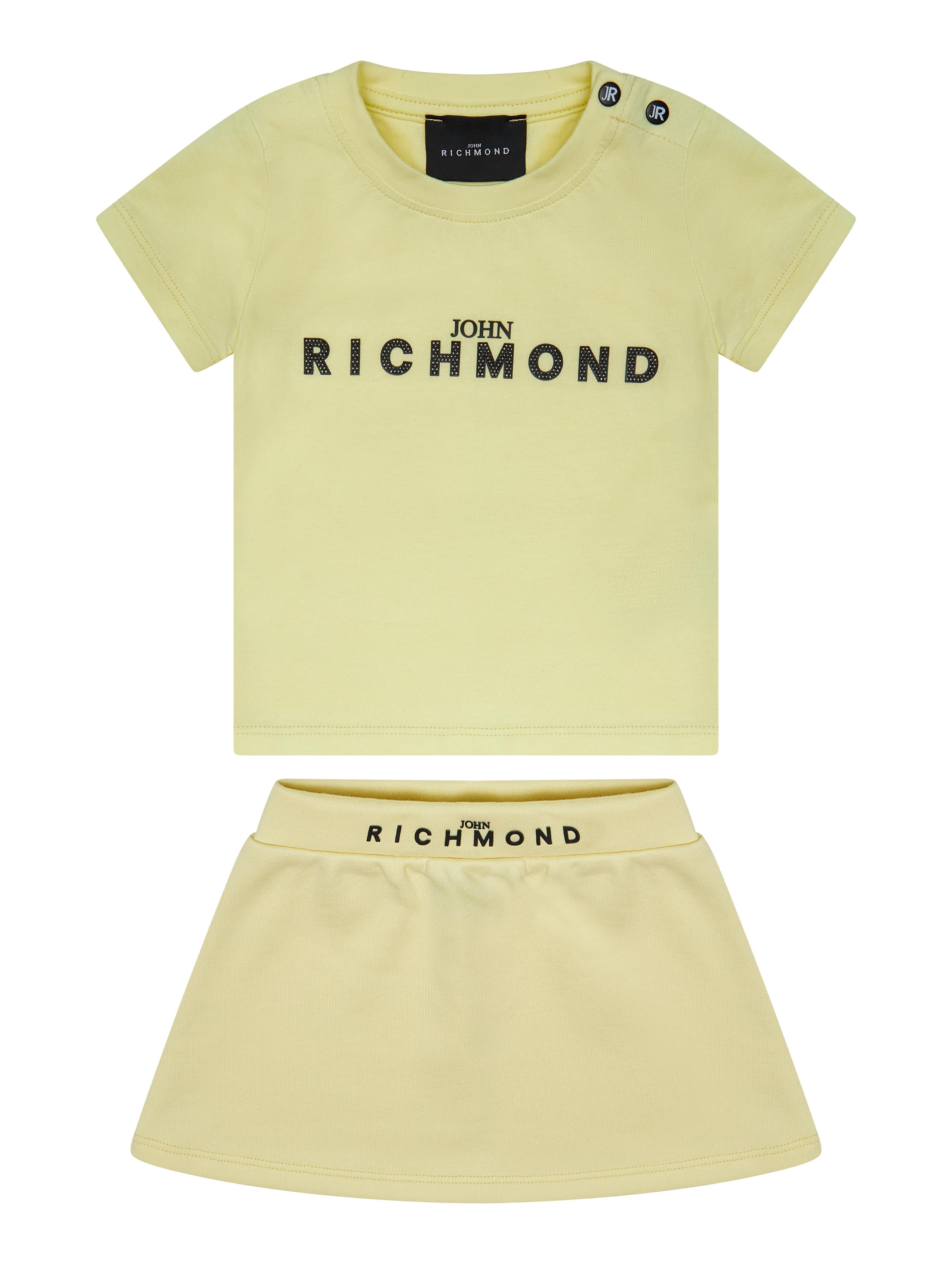 SET T-SHIRT E SKIRT DEGUIN RIP26043CJ YRELLOW WAX JOHN RICHMOND JUNIOR