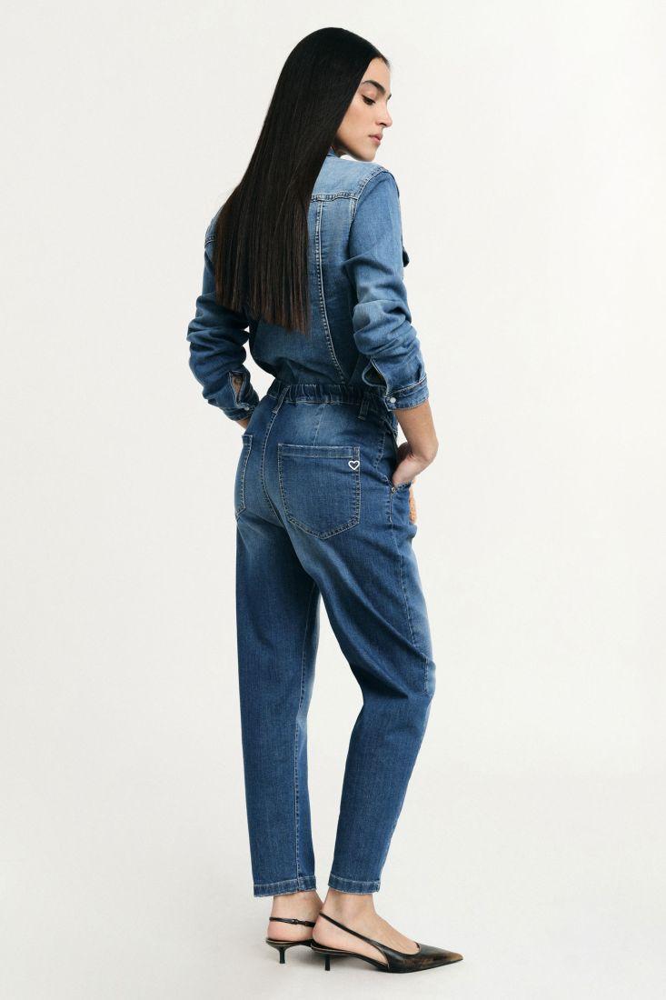 jeans donna baggy fit con vita alta denim please P3KYBQ2W9I BLU DENIM PLEASE