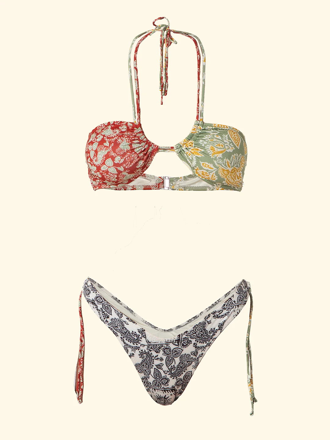 bikini donna fascia con slip americano fisso fantasia f**k FK26-SW0411X45 UNICO F**K