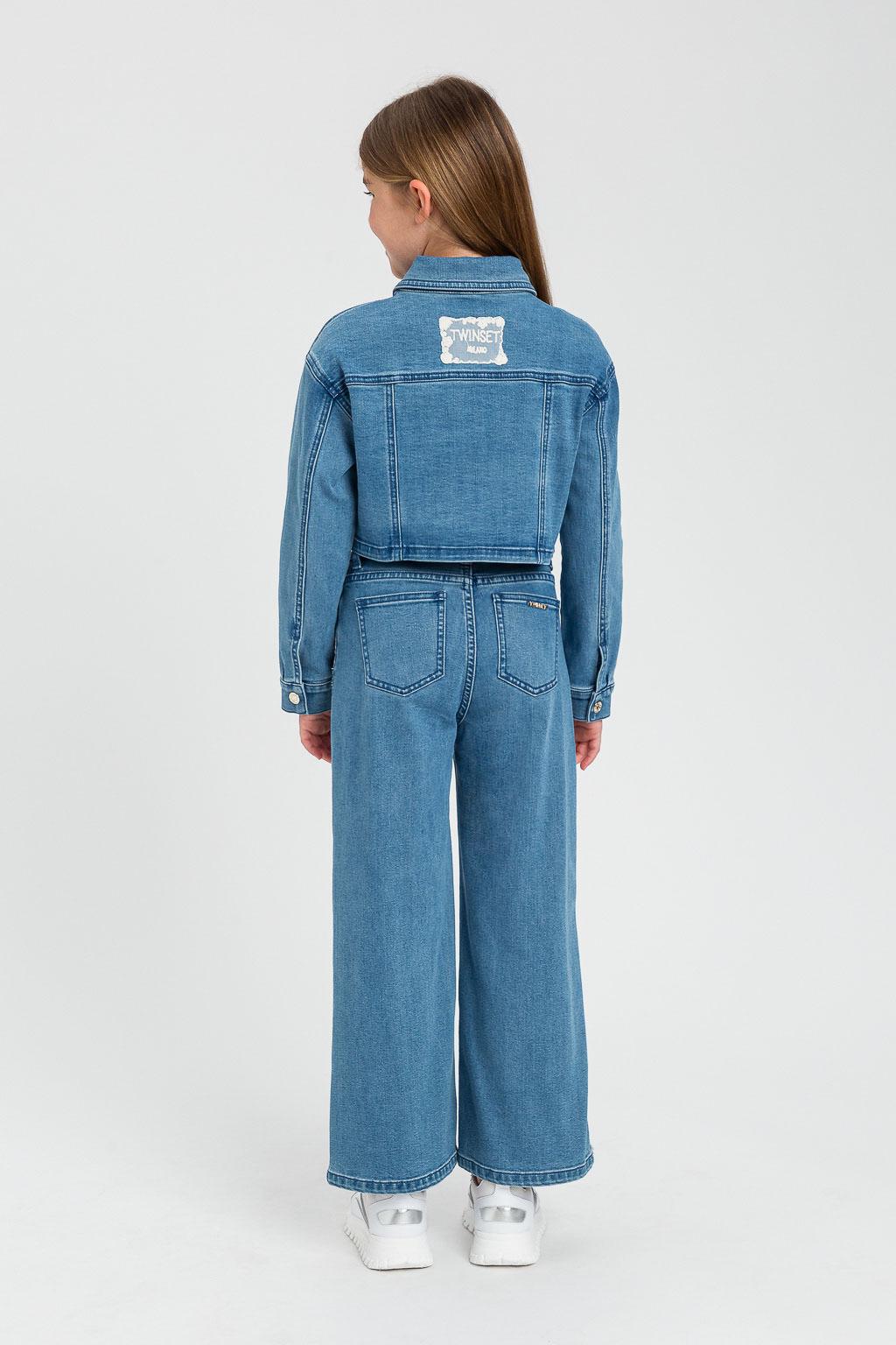 GIUBBINO BAMBINA IN DENIM MEDIO TWINSET 261GJ2080 DENIM BLU MEDIO TWINSET KIDS