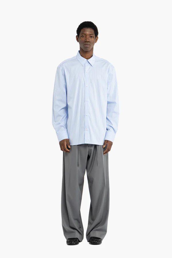 camicia uomo manica lunga oversize a righe azzurra I'm Brian CA3630 CELESTE I'M BRIAN