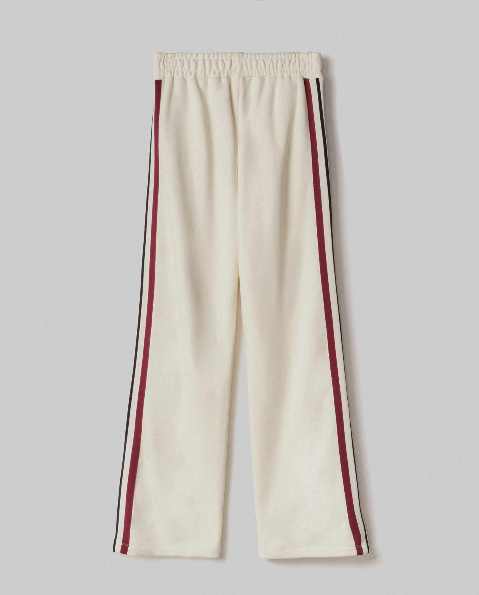 PANTALONE DONNA IN FELPA DRITTO CON BANDE IN MAGLIA PANNA HINNOMINATE HMABW02103 BIANCO BURRO HINNOMINATE