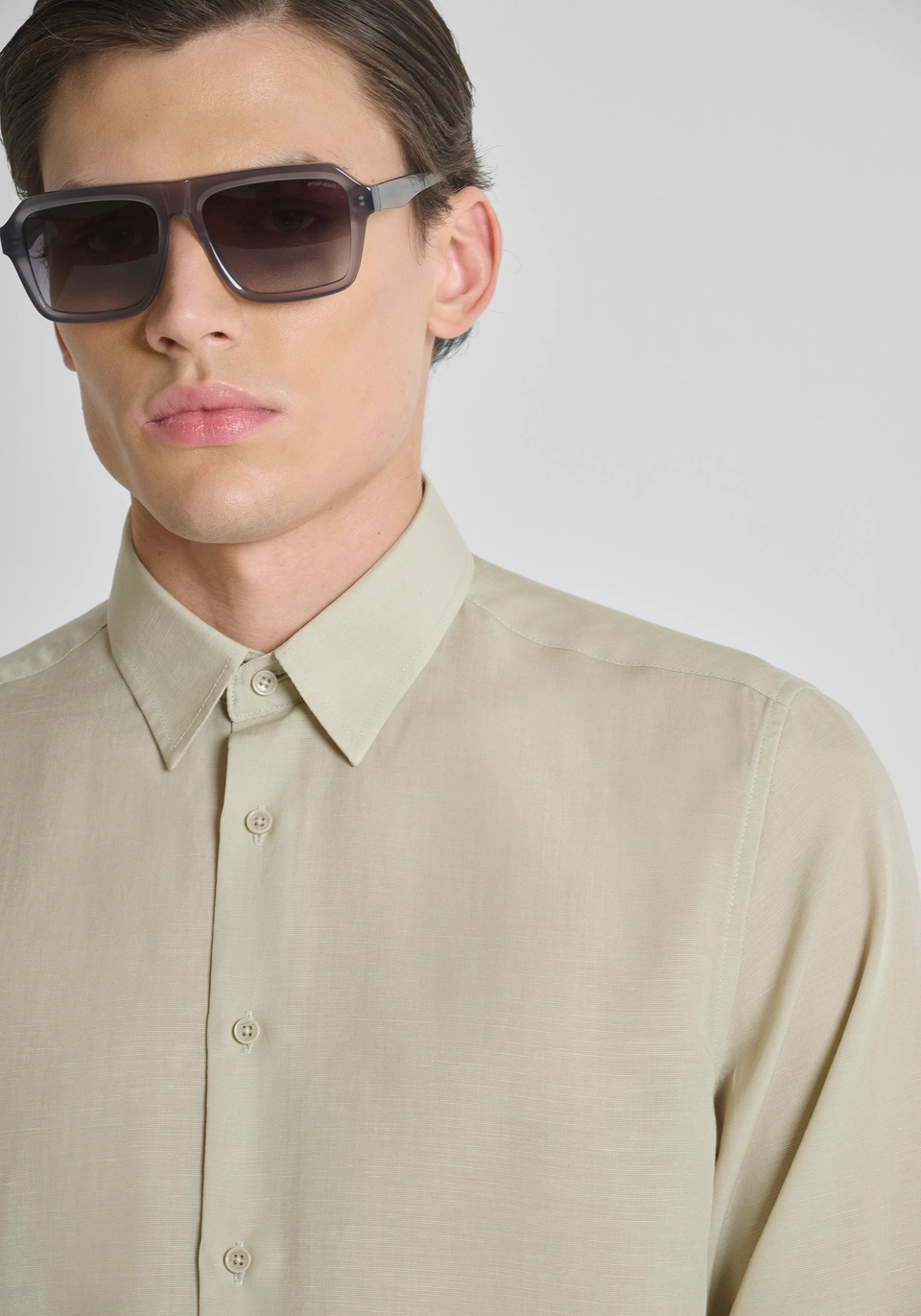 CAMICIA UOMO IN LINO REGULAR FIT SABBIA ANTONY MORATO MMSL00691 FA400094 SABBIA ANTONY MORATO