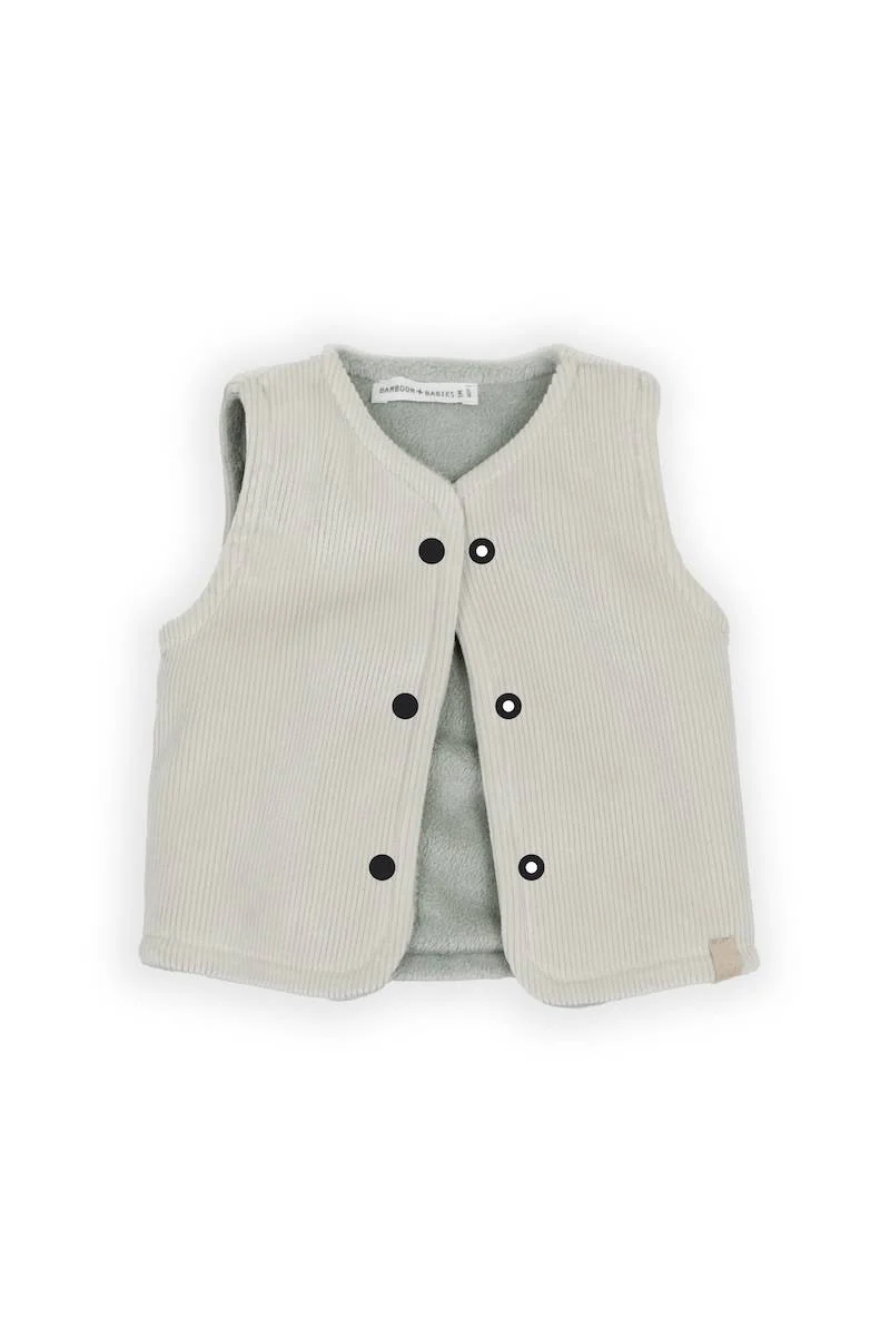 GILET BAMBINO SMANICATO REVERSIBILE grey bamboom 1057 SKY GREY BAMBOOM