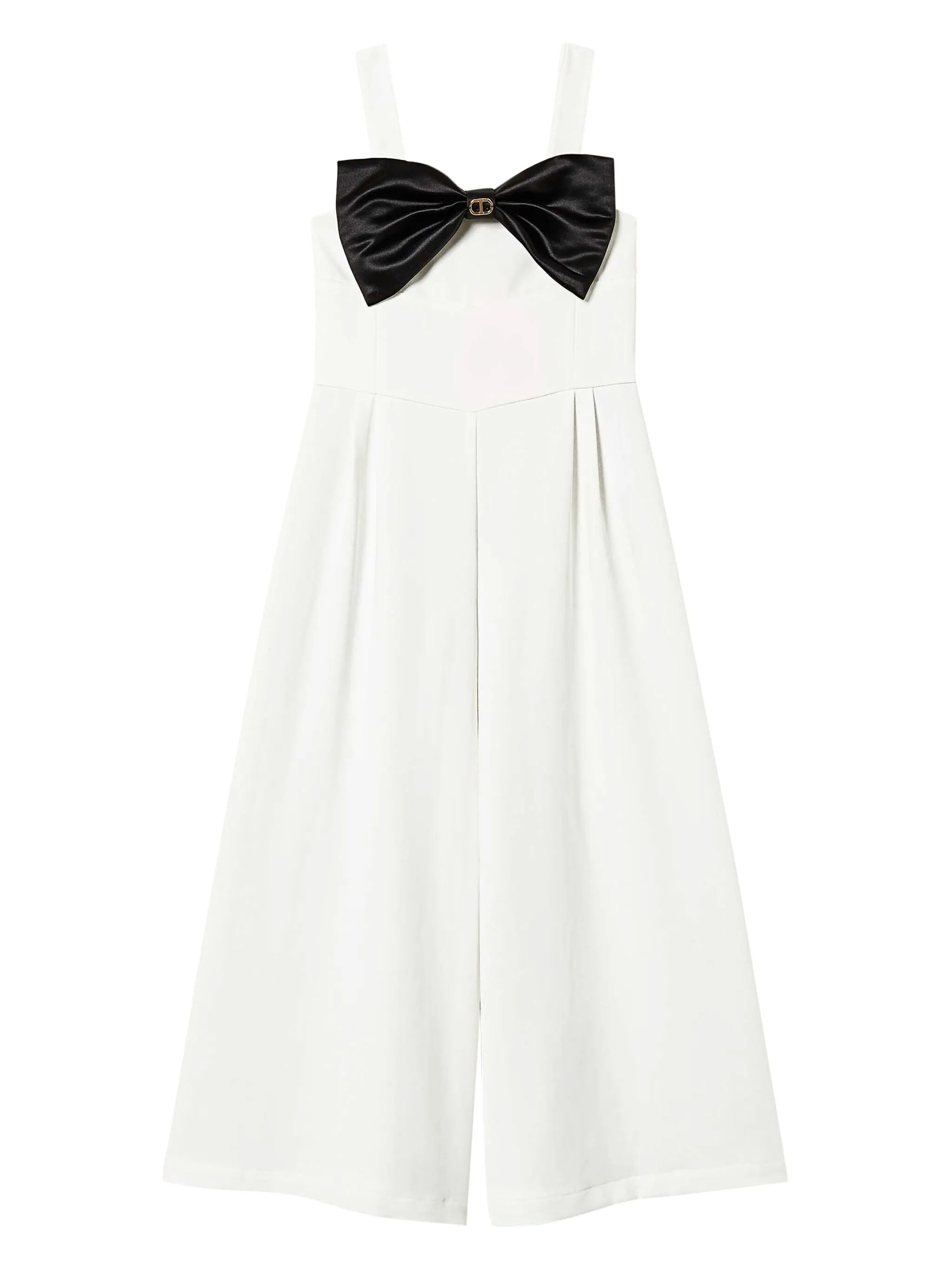 Tuta in crêpe con fiocco 251GJ2QN1 BIANCO-NERO TWINSET KIDS