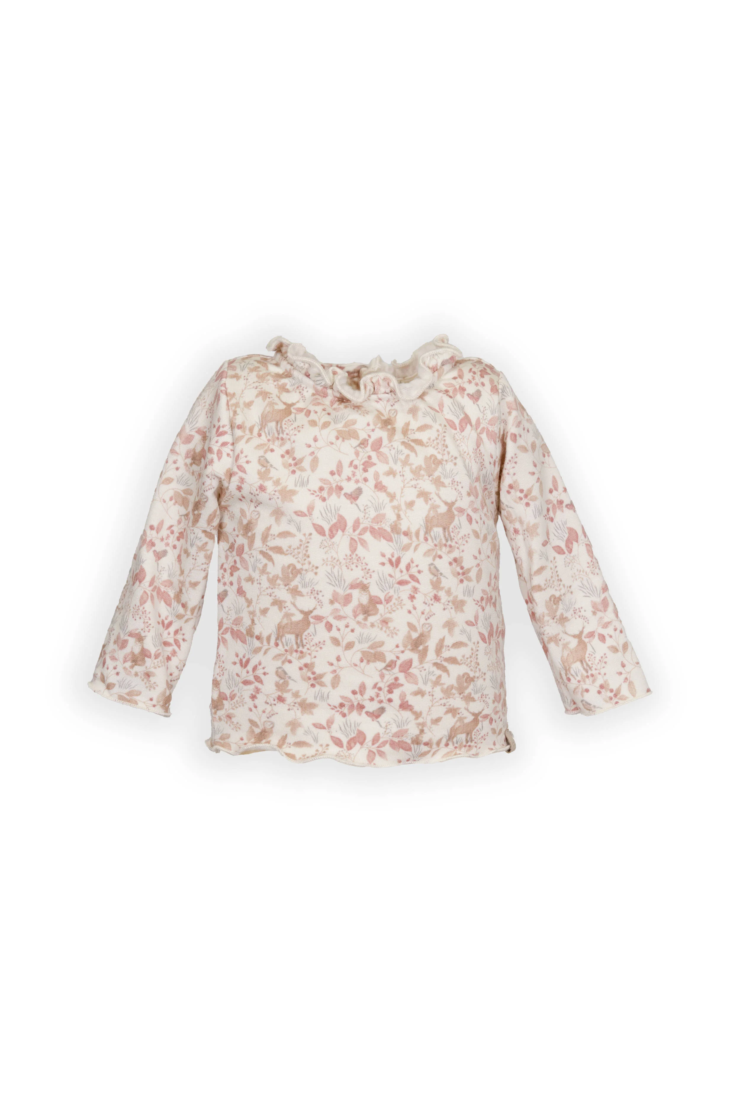 t-shirt bimba con colletto voilant fantasia bamboom 1068 PRINT AUTUMN FOREST BAMBOOM