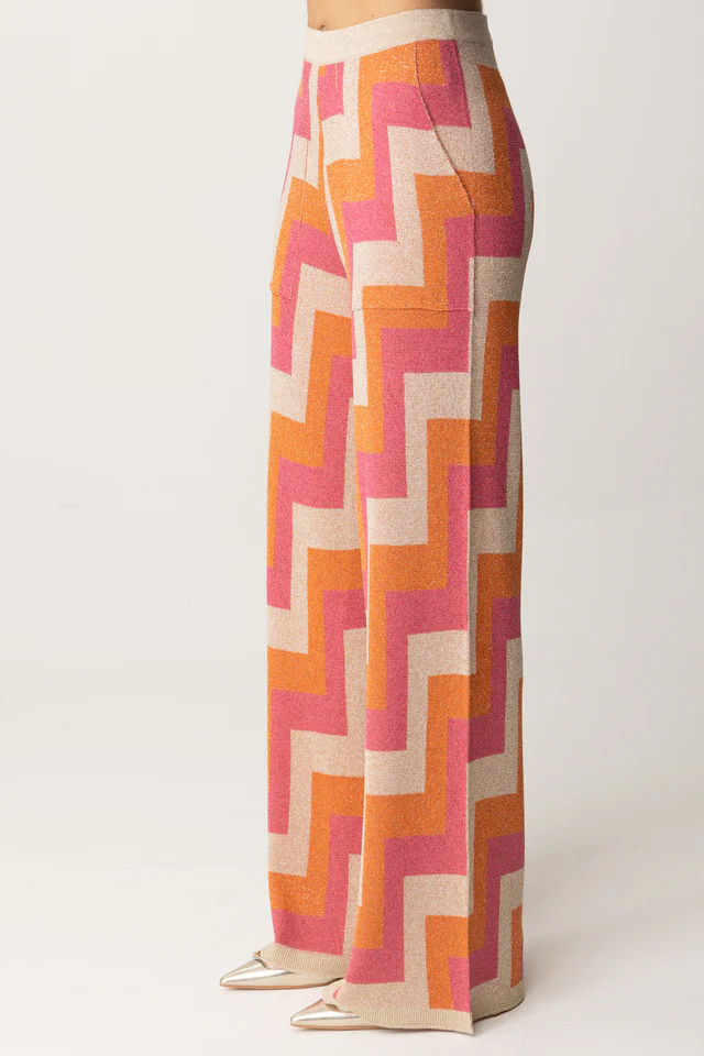 Pantalone AKEP jacquard lurex PTKD09066 UNICO AKEP