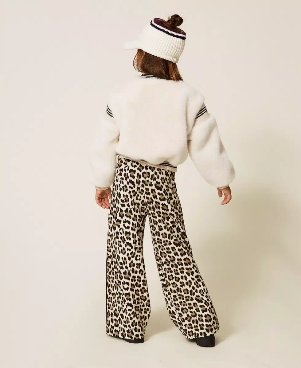 BOMBER BAMBINA IN PELLICCIA CON INSERTI IN MAGLIA MILK TWINSET 252GJ2170 MILK TWINSET KIDS