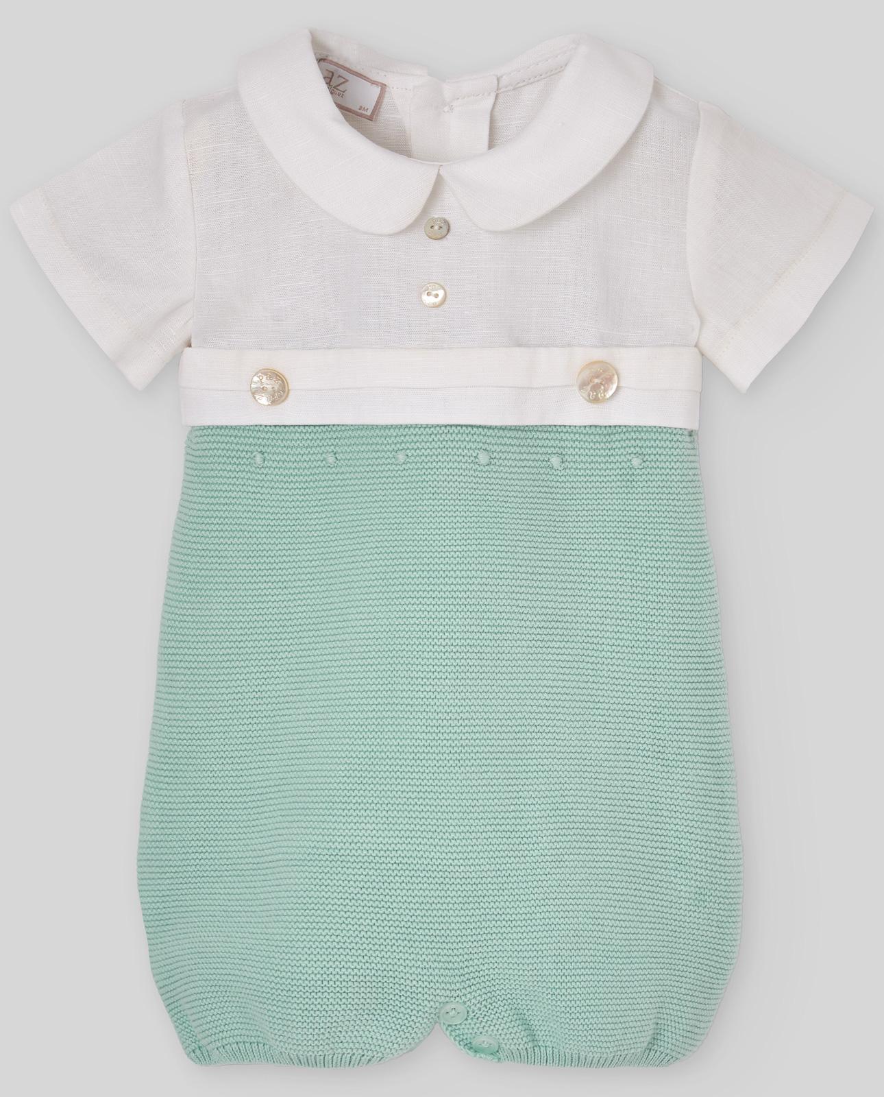 TUTINA CORTA NEONATO VERDE PAZ RODRIGUEZ 005-123467 BIANCO\verde PAZ RODRIGUEZ