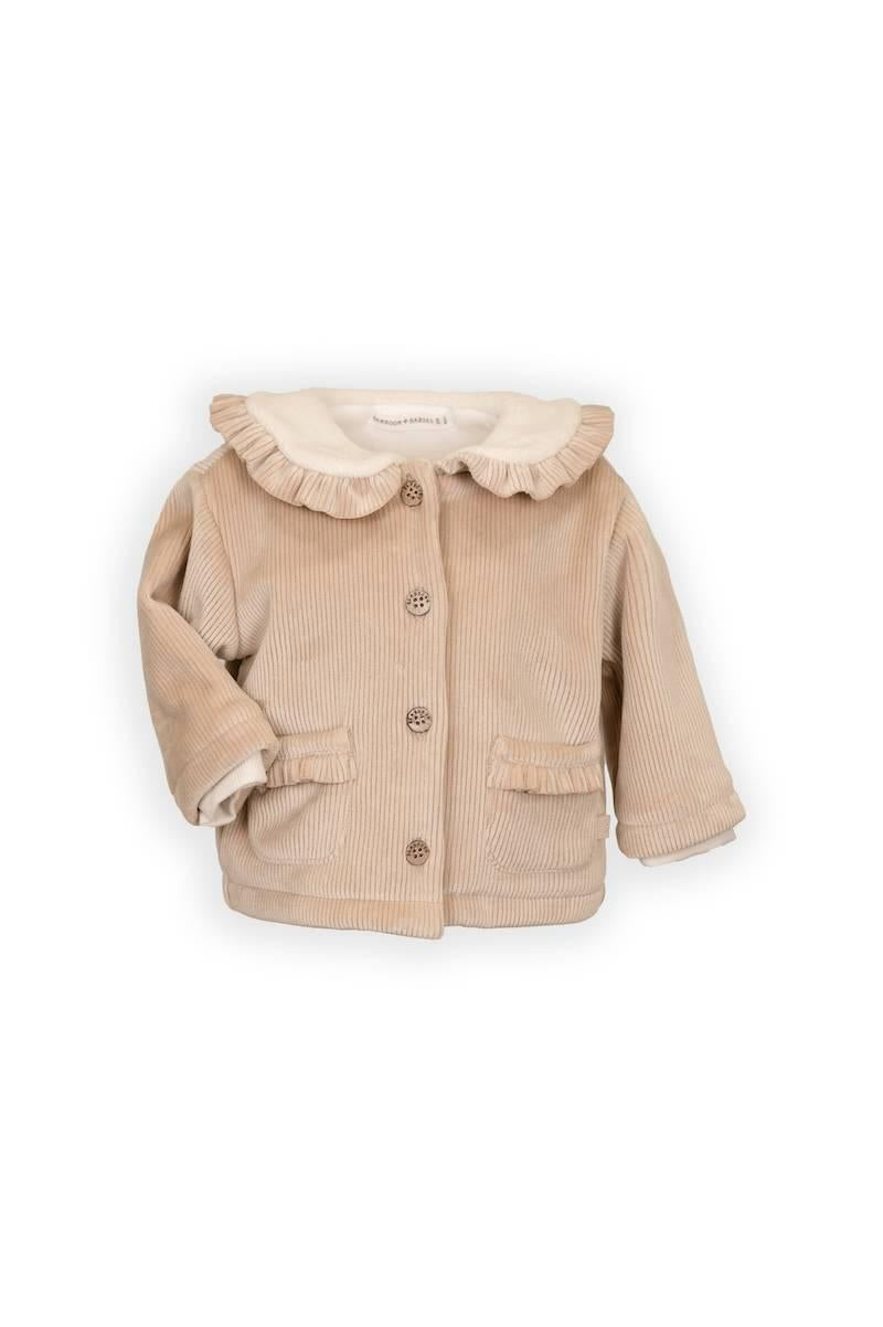 giacca neonata curderoy con collo teddy sand bamboom 1034 MOCHA SAND BAMBOOM
