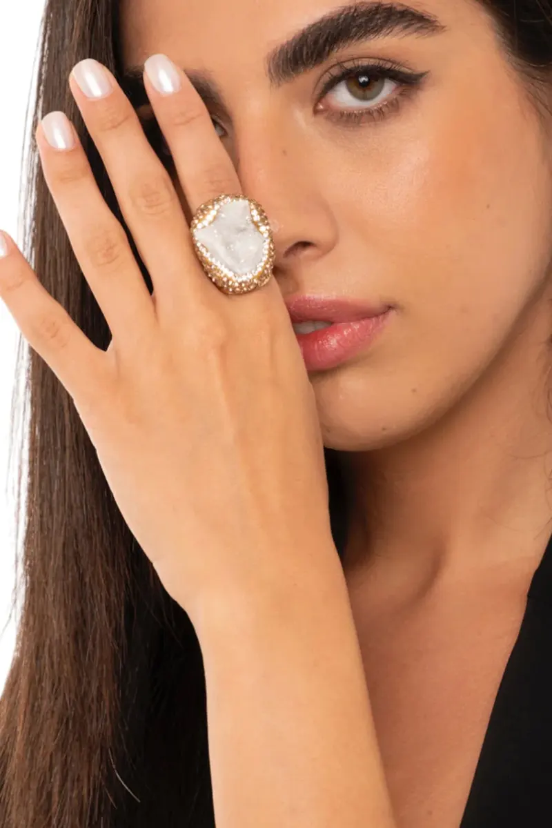 ANELLO DONNA IN METALLO REGOLABILE CON PIETRA ORO MYA ACCESORIES G12061 ORO MYA ACCESORIES