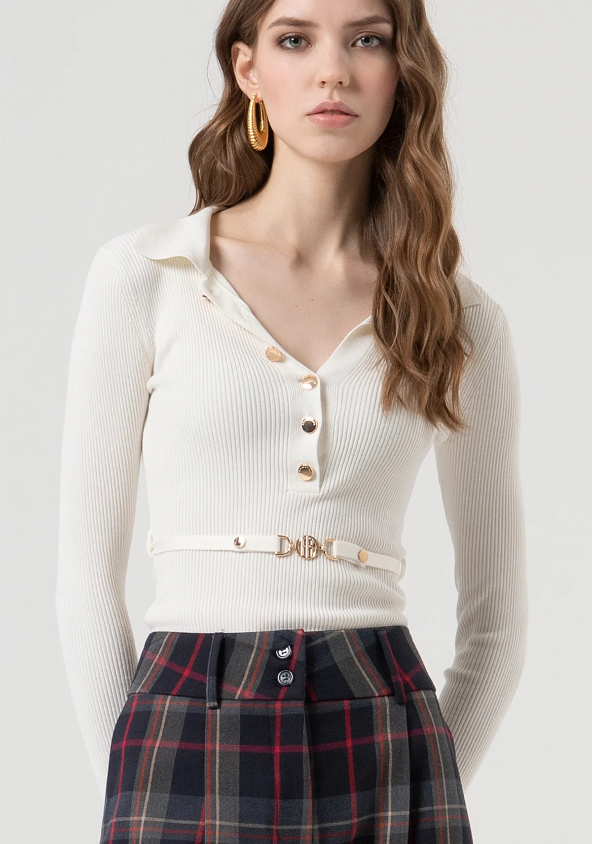 MAGLIA DONNA A BODY A COSTINE CON CINTURA CREAM FRACOMINA FR25WT5001K43301 CREAM FRACOMINA