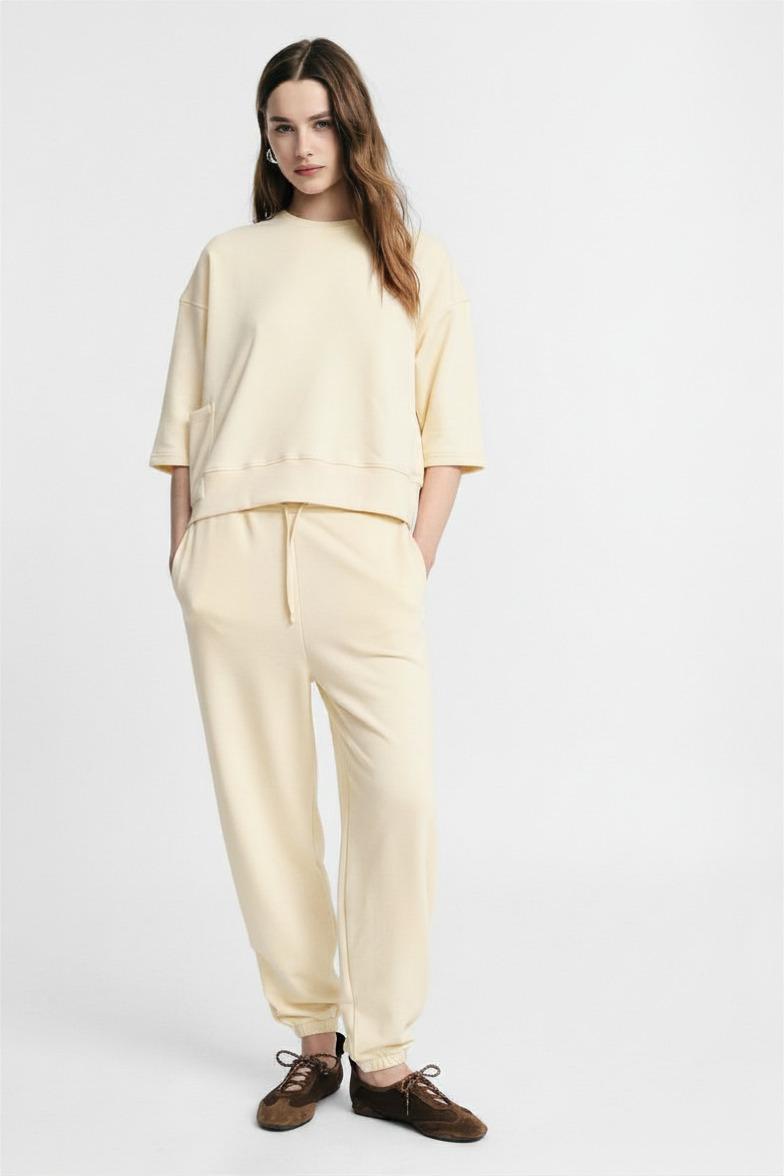 pantalone donna in felpa beigie please P855P26M1 PESCA PLEASE