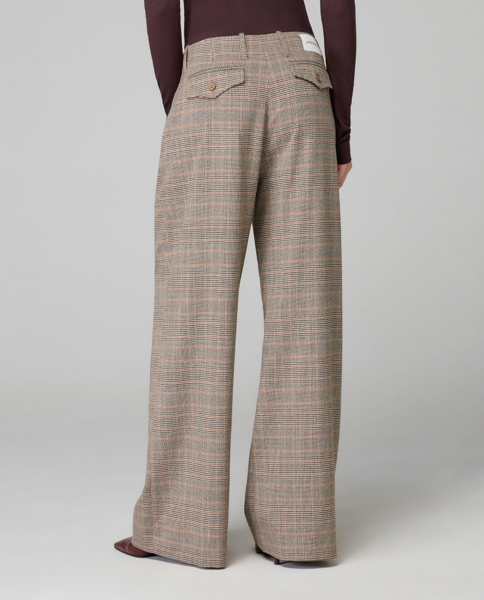 PANTALONE DONNA CON PENCE IN PRINCIPE DI GALLES BEIGE SAND HINNOMINATE HMABW02263 BEIGE SAND HINNOMINATE