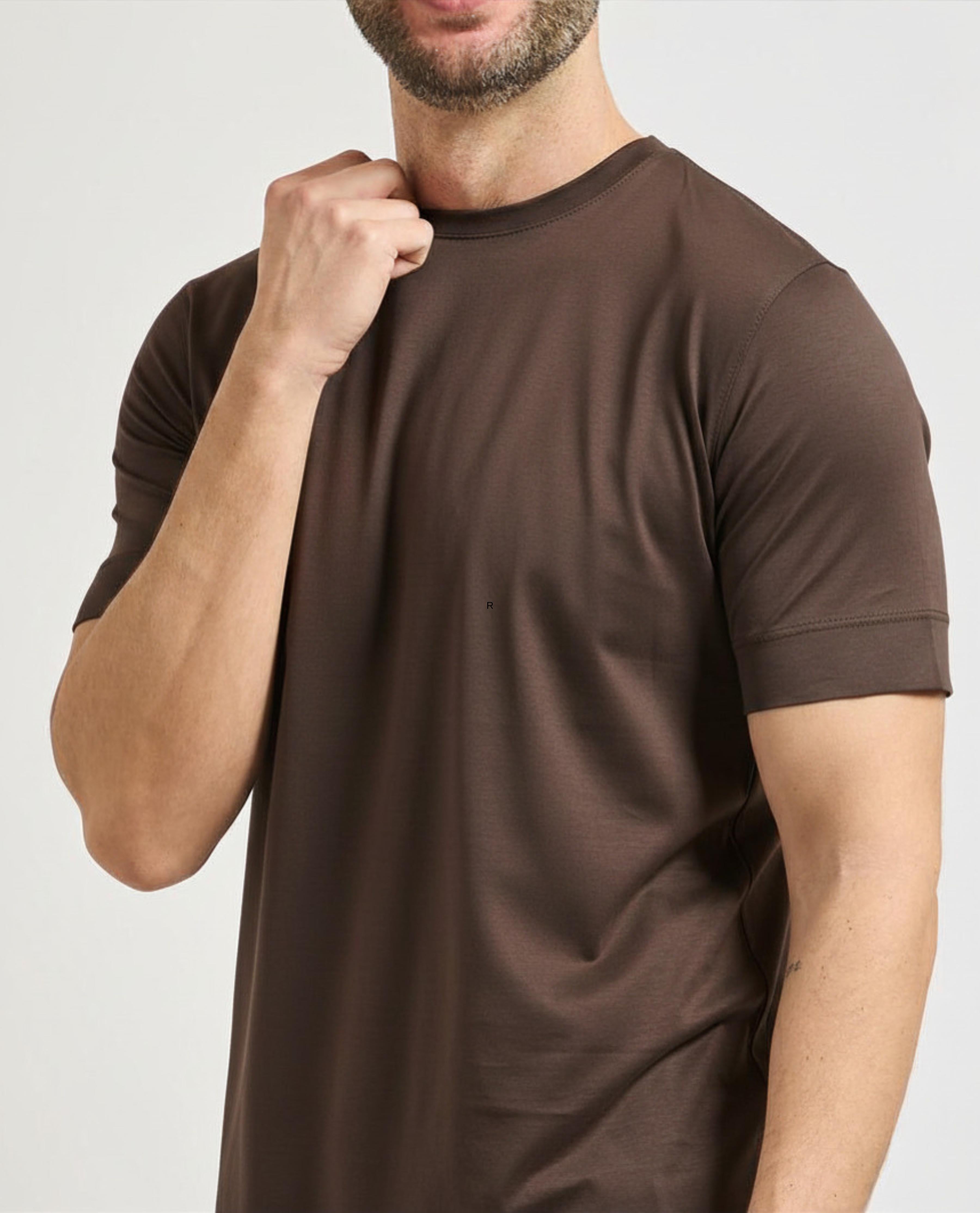 T-SHIRT UOMO MEZZA MANICA FILO DI SCOZIA MORO GAZZARRINI TE210G MORO GAZZARINI