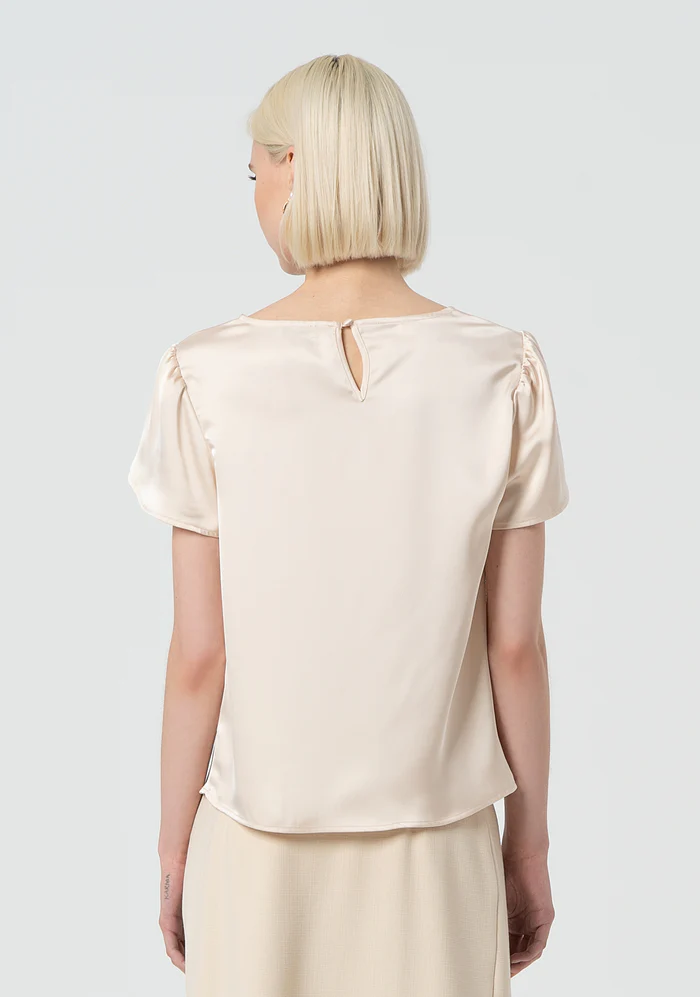 Top regular in raso<BR/> FR25ST1014W73301 SAND FRACOMINA