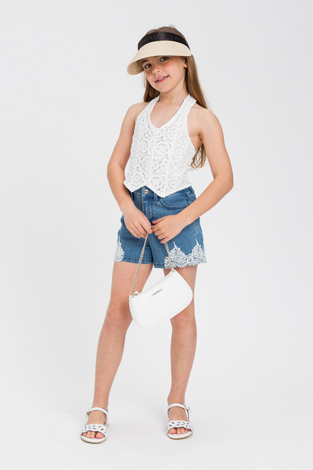 GILET BAMBINA IN PIZZO CON BOTTONI BIANCO TWINSET 261GJ2Q20 BIANCO TWINSET KIDS