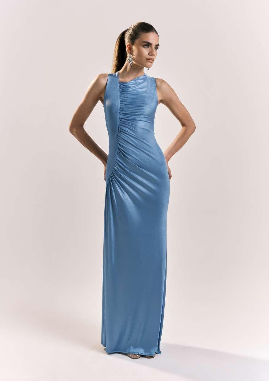 ABTO DONNA LUNGO CON AGGRAPPO AZZURRO SHIKI SK26014 AZZURRO SHIKI
