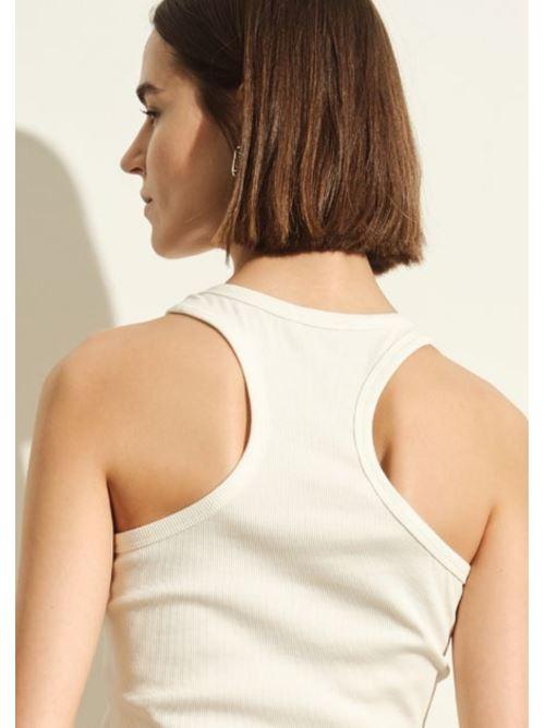 CANOTTA DONNA IN COTONE CON BORCHIE BIANCO JIJIL CN017 BIANCO JIJIL