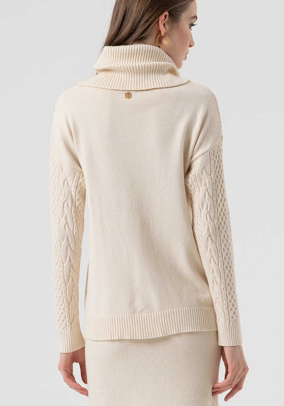 MAGLIA DONNA COLLO AD ANELLO CON TRECCE VANILLA FRACOMINA FR25WT7035K50201 VANILLA FRACOMINA