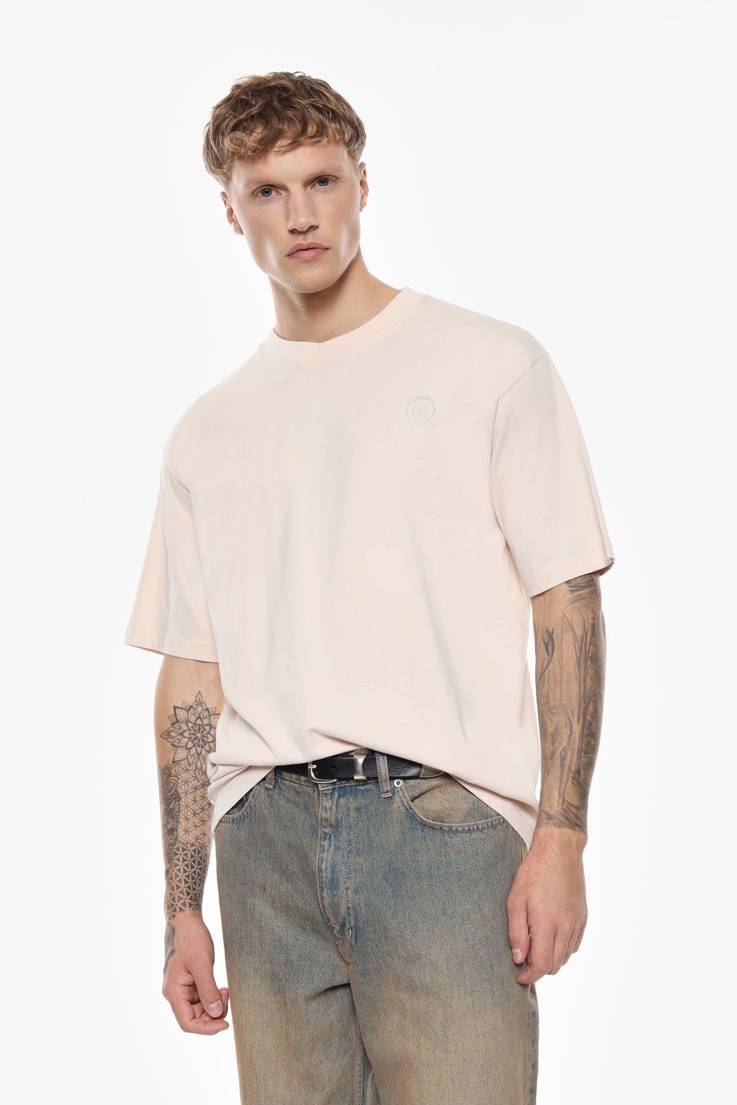 T-shirt uomo maniche corte colore unito beige imperial T750224913 BEIGE IMPERIAL UOMO