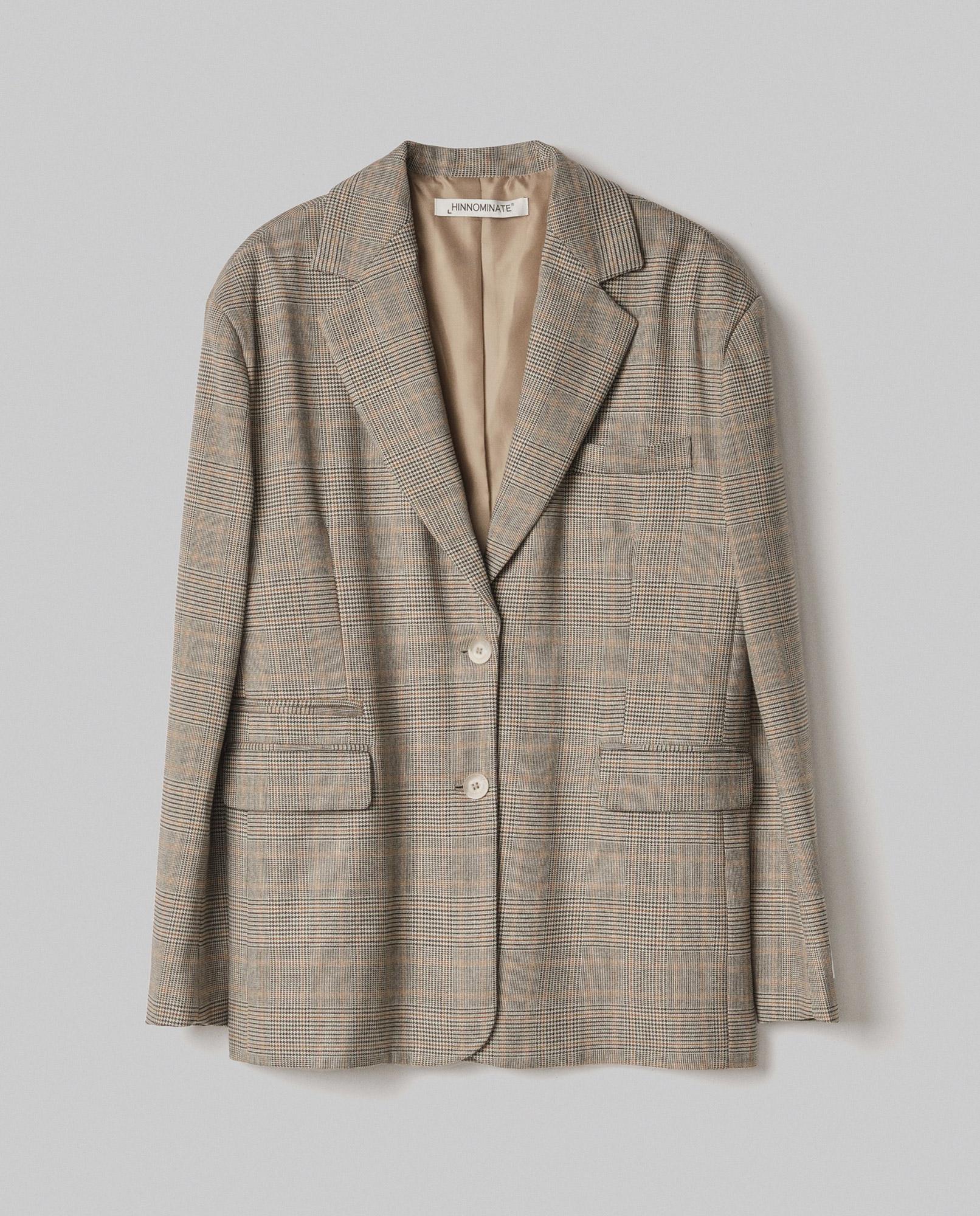 GIACCA DONNA SPALLINE OVER IN PRINCIPE DI GALLES BEIGE SAND HINNOMINATE HMABW02260 BEIGE SAND HINNOMINATE