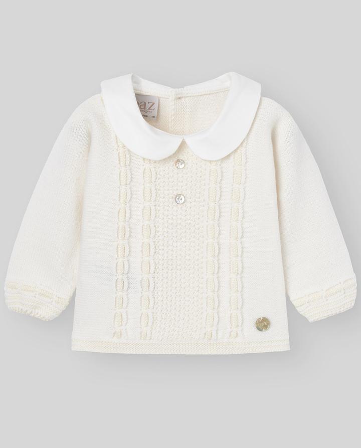 coordinato neonato maglia e pantalone in lana panna paz rodriguez 103-111836 CREAM-BEIGE PAZ RODRIGUEZ