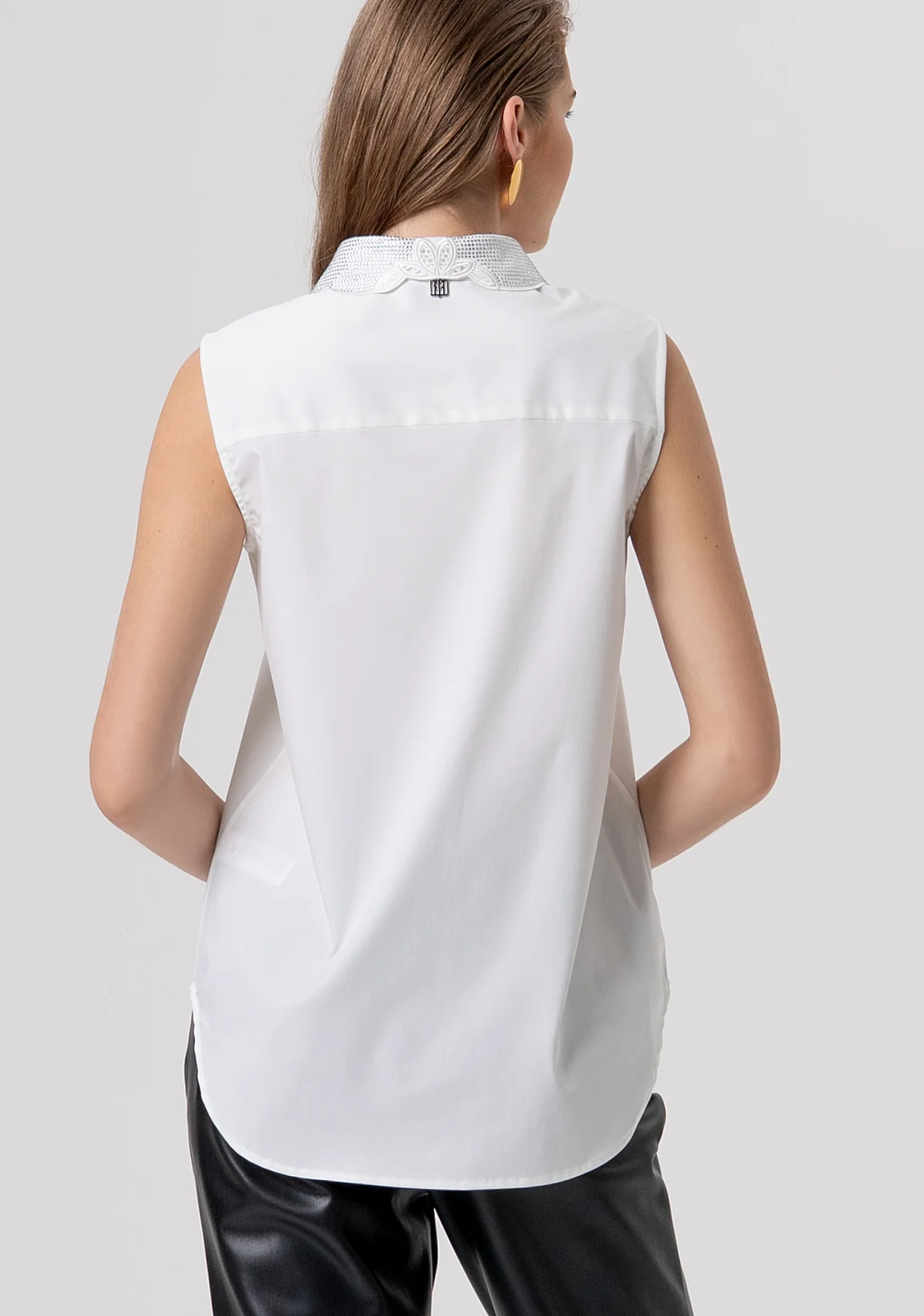 camicia DONNA SENZA MANICHE CON RICAMO APPLICATO BIANCO FRACOMINA FR26ST6012W833E5 BIANCO FRACOMINA