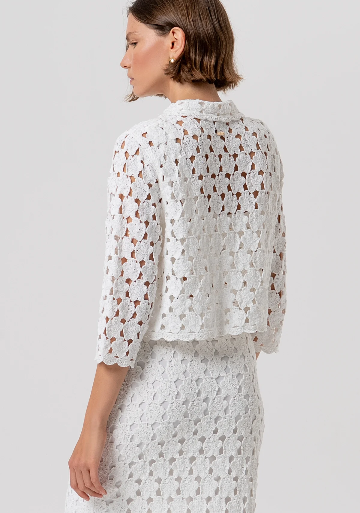 CARDIGAN DONNA REGULAR IN PIZZO BIANCO FRACOMINA FR26ST8018K488R6 CREAM FRACOMINA