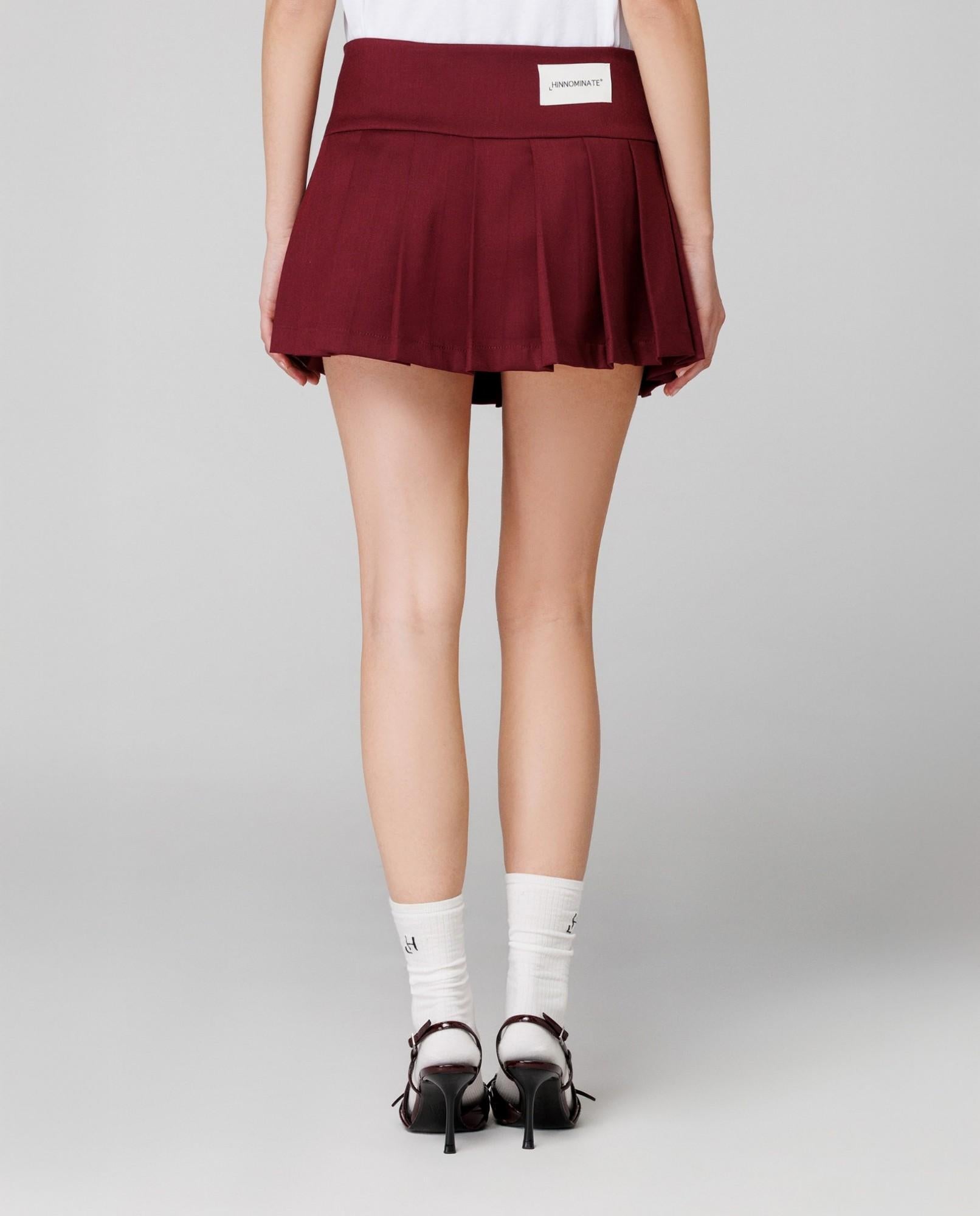 MINI GONNA DONNA A PIEGHE BORDEAUX HINNOMINATE HMABW0225 BORDEAUX HINNOMINATE