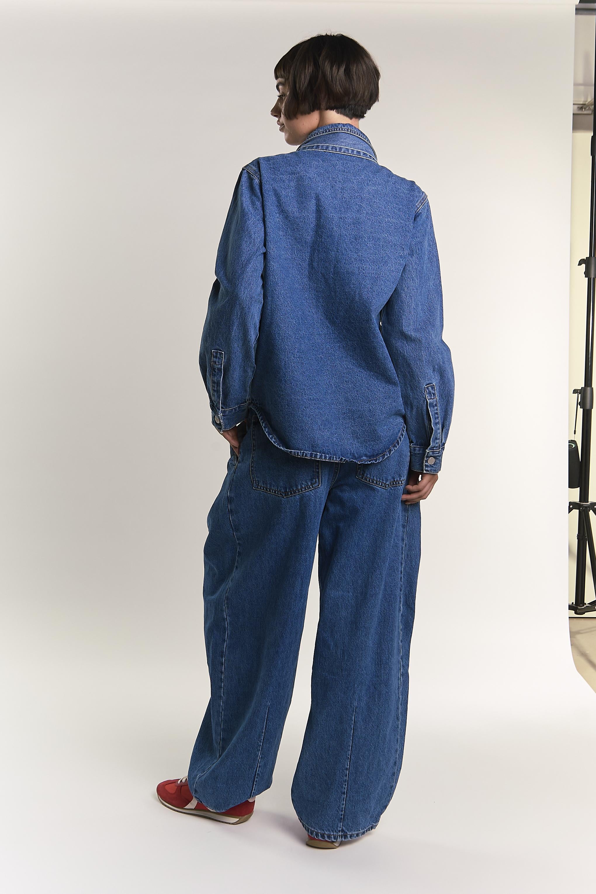 CAMICIA DONNA CON FIOCCO IN DENIM GLAMOROUS AN5538 BLU DENIM GLAMOROUS