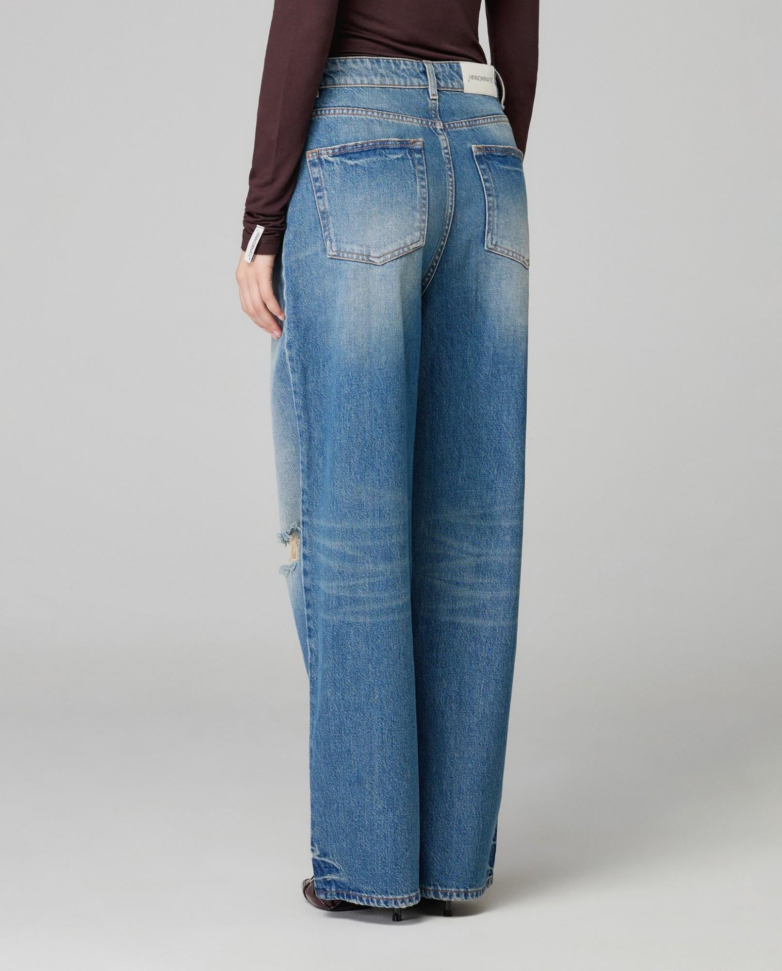 JEANS DONNA VITA MEDIA PALAZZO CON STRAPPI HINNOMINATE HMABW02339 BLUE DENIM HINNOMINATE