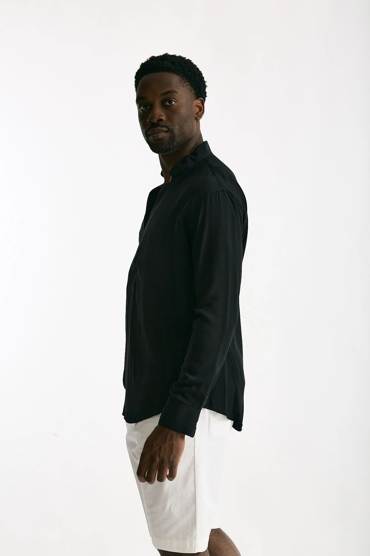 CAMICIA UOMO MANICA LUNGA COLLO CON REVER NERO MARSEM C063 NERO MARSEM